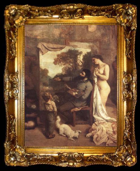 framed  Gustave Courbet Das Atelier.Ausschnitt:Der Maler, ta009-2